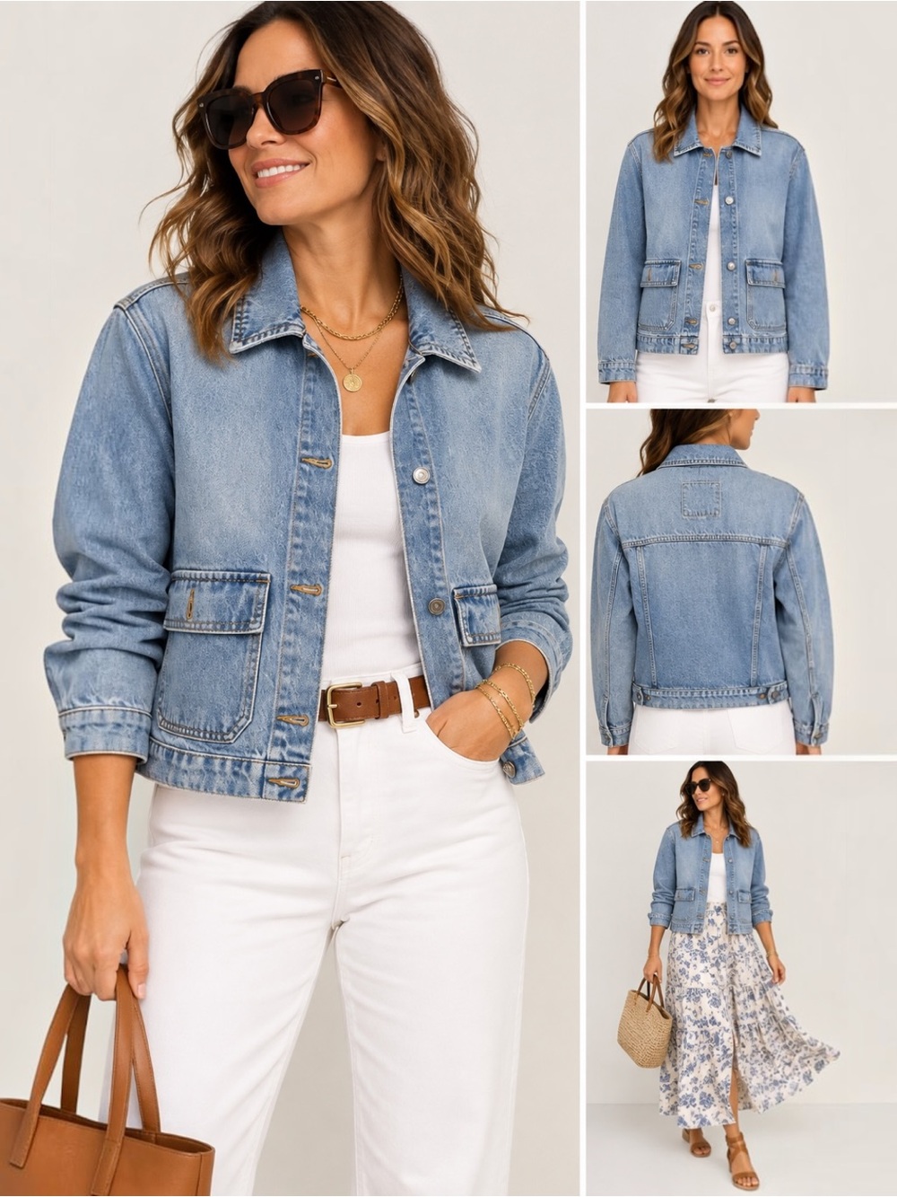 NWT Michael Kors Denim Jacket Women XL Classic Light Wash Tencel QT610BXL0J